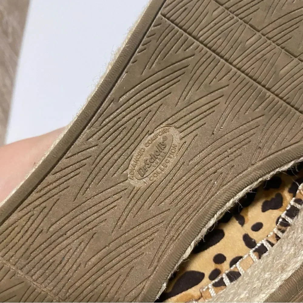 Dr. Scholl's Find Me Loafer Comfort slip on shoes leopard print espadrilles 8.5